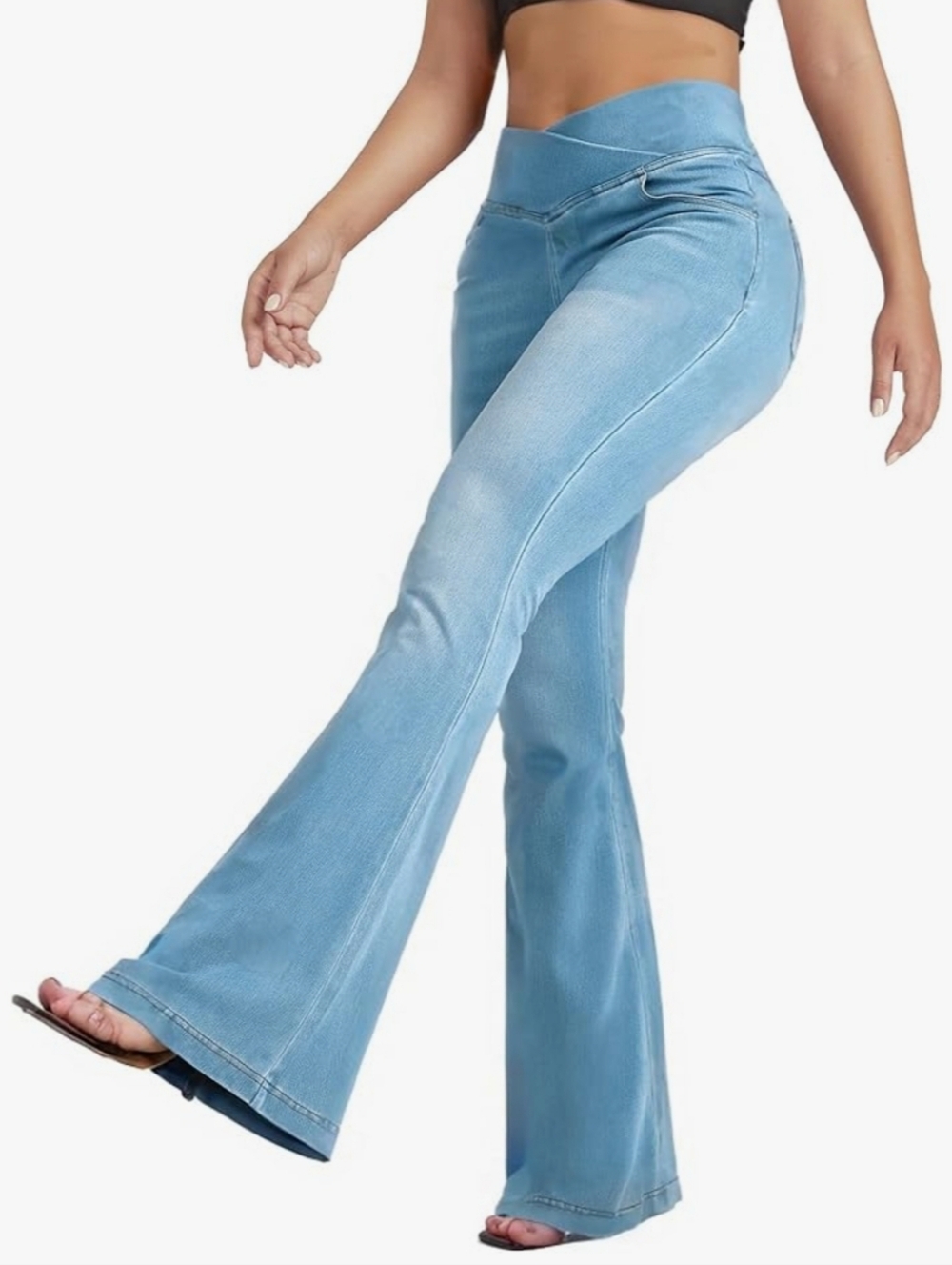 NWT Blue Rose High-Waist Flare Jeans in Light Blue - Picture 2 of 14